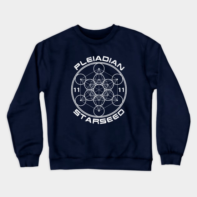 Pleiadian Starseed Sacred Geometry Crewneck Sweatshirt by rycotokyo81